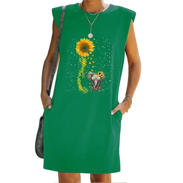 aportt Shift Dress Sleeveless Tank Dresses Elephant Travel Printed Beach Suit for Women aportt Shift Dress Sleeveless Tank Dresses Elephant Travel Printed Beach Suit for Women